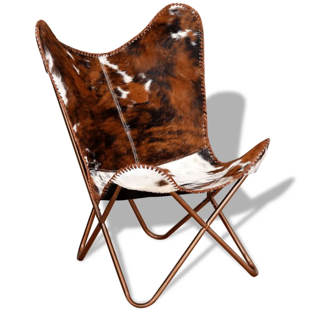 Chair Living Room Chair with Powder Coated Iron Frame Real Leather