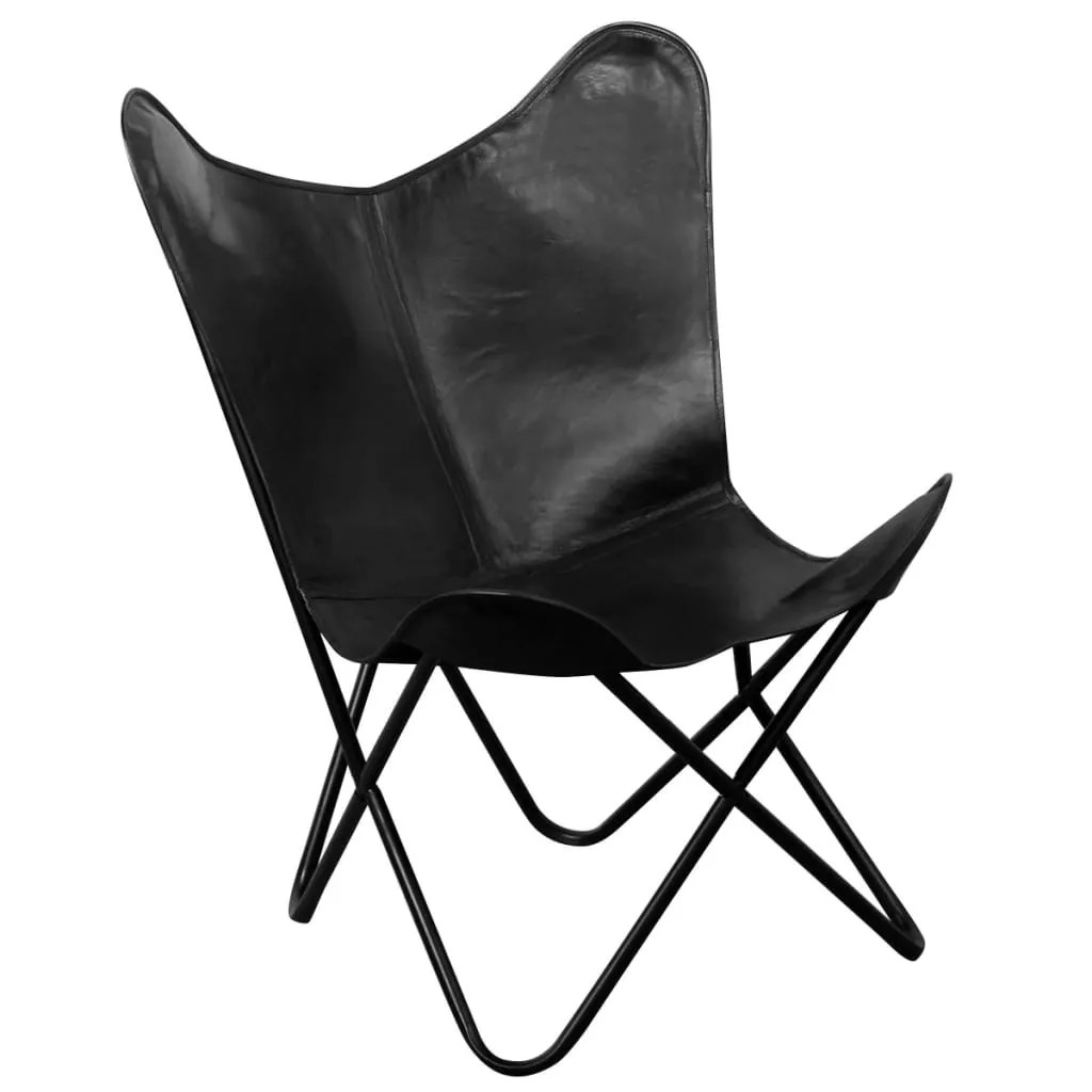 Chair Living Room Chair with Powder Coated Iron Frame Real Leather