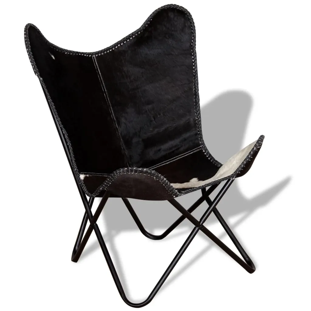 Chair Living Room Chair with Powder Coated Iron Frame Real Leather