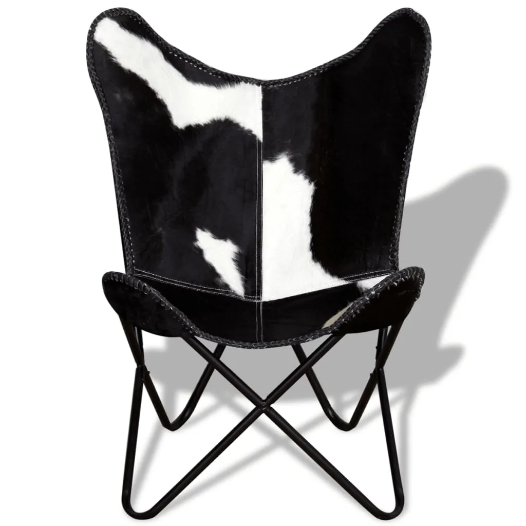 Chair Living Room Chair with Powder Coated Iron Frame Real Leather