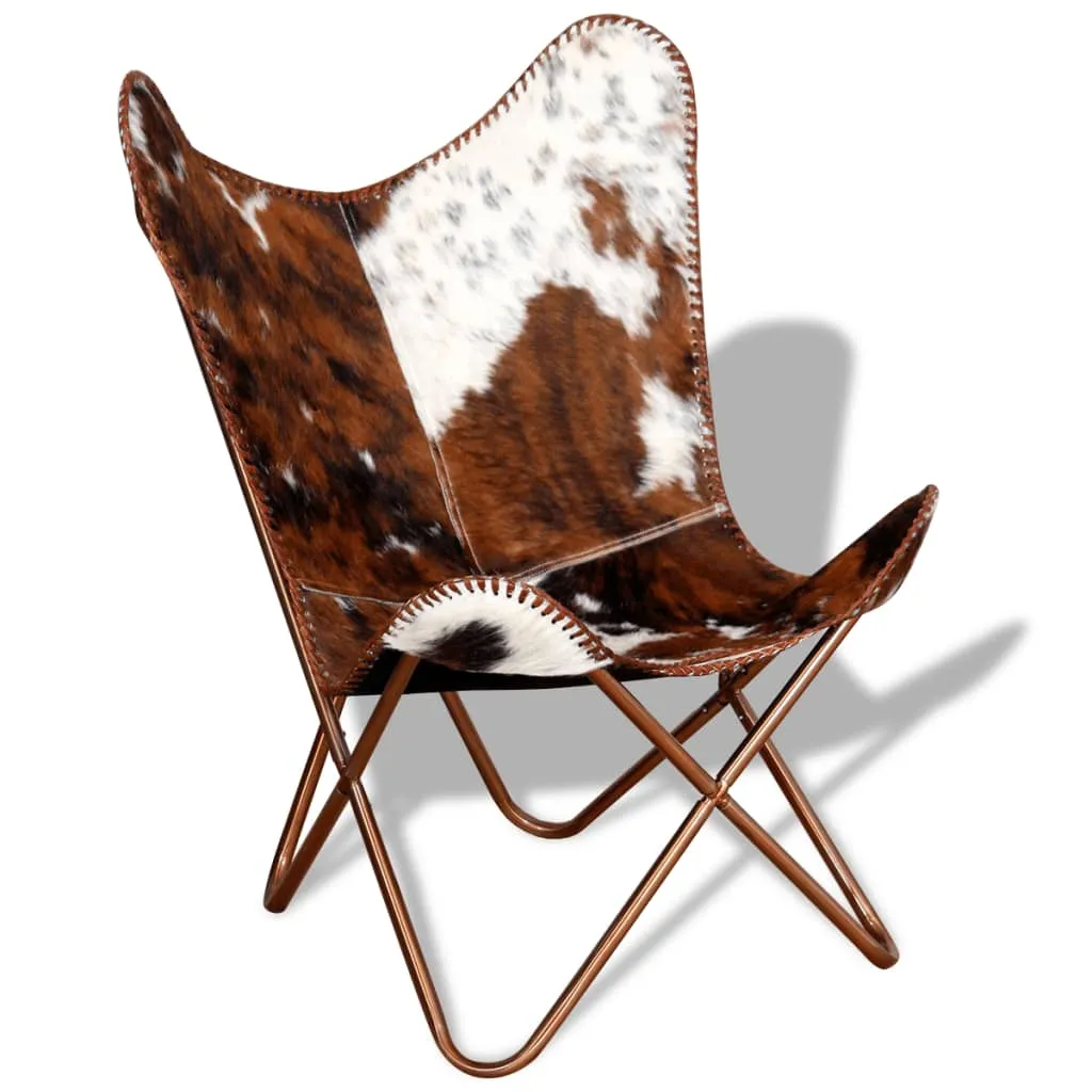 Chair Living Room Chair with Powder Coated Iron Frame Real Leather