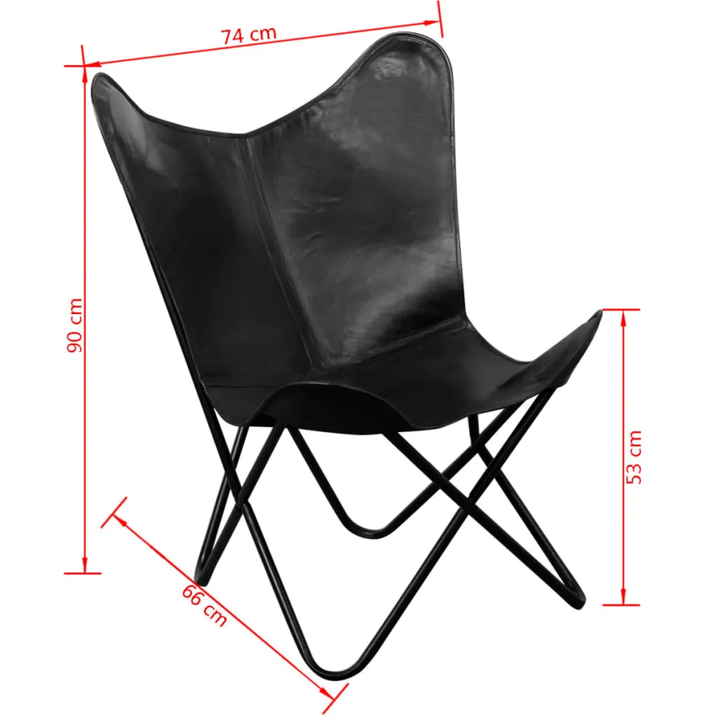 Chair Living Room Chair with Powder Coated Iron Frame Real Leather