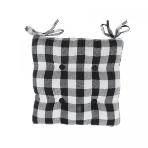 Chair Pad 18" x 18" White Buffalo-Set of 2 Chair pad|Coussin de chaise 18 po x 18 po à point à carreaux blanc - ensemble 2 coussins de chaise