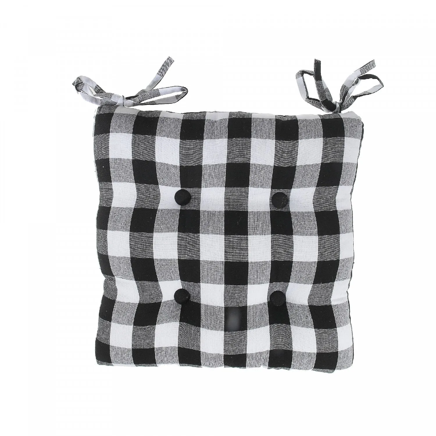 Chair Pad 18" x 18" White Buffalo-Set of 2 Chair pad|Coussin de chaise 18 po x 18 po à point à carreaux blanc - ensemble 2 coussins de chaise