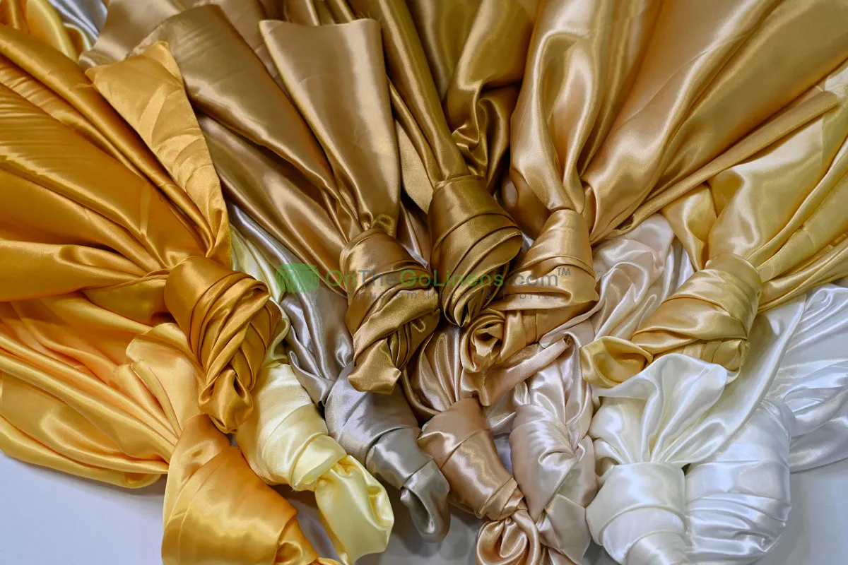 Charmeuse Satin Napkins & Chair Sashes | IFR Satin Fabric | Multiple Colors |