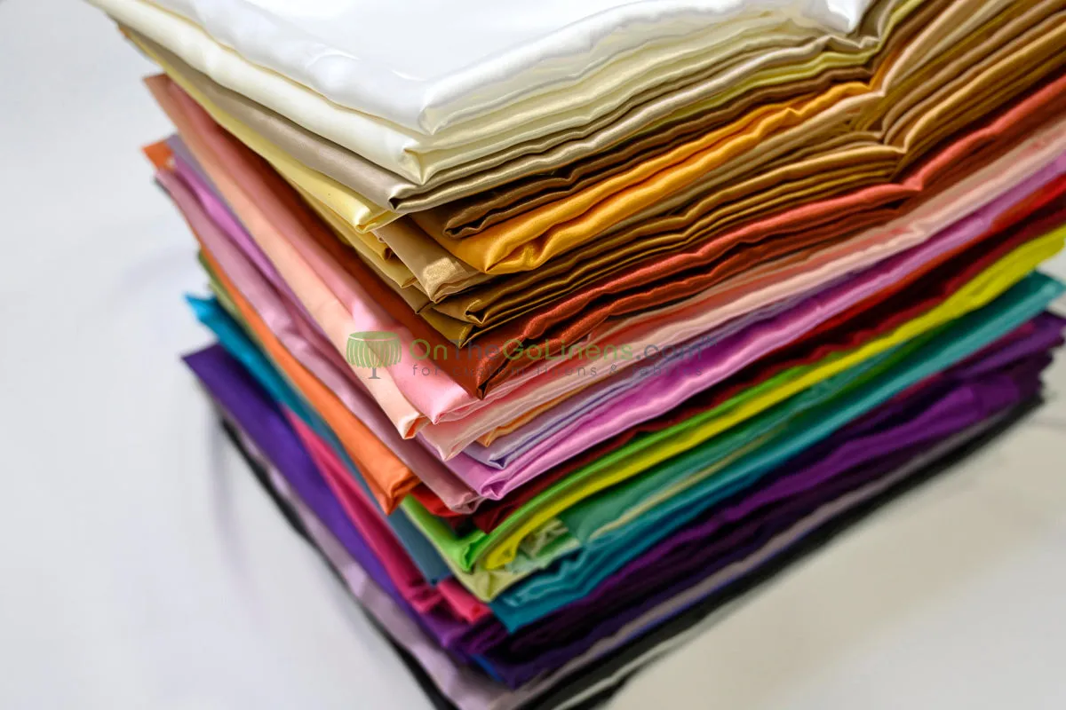 Charmeuse Satin Napkins & Chair Sashes | IFR Satin Fabric | Multiple Colors |