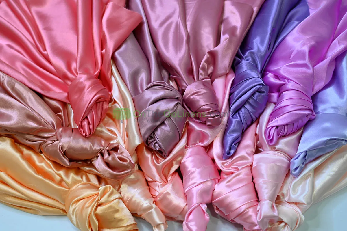 Charmeuse Satin Napkins & Chair Sashes | IFR Satin Fabric | Multiple Colors |