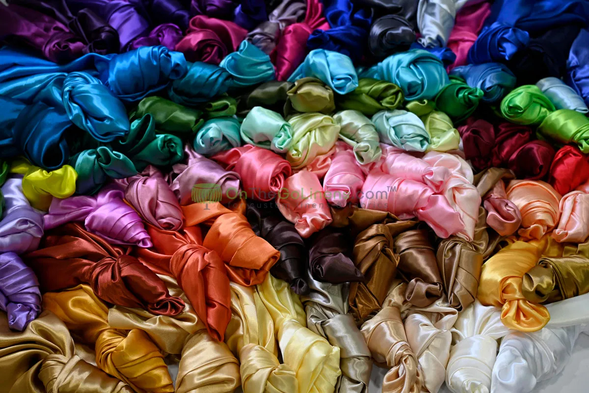 Charmeuse Satin Napkins & Chair Sashes | IFR Satin Fabric | Multiple Colors |