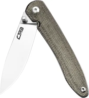 CJRB Folding Pocket Knife Ria(J1917), Small Tactical Knife with 0.1” AR-RPM9 Blade and Micarta Handle for EDC Outdoor, Camping, Survival, Hunting, Fishing