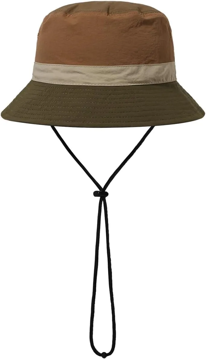 Clakllie Quick Dry Fishing Hat Waterproof Boonie Sun Hat with Strap Chin Lightweight Beach Safari Hat UPF 50  Jungle Bush Hat