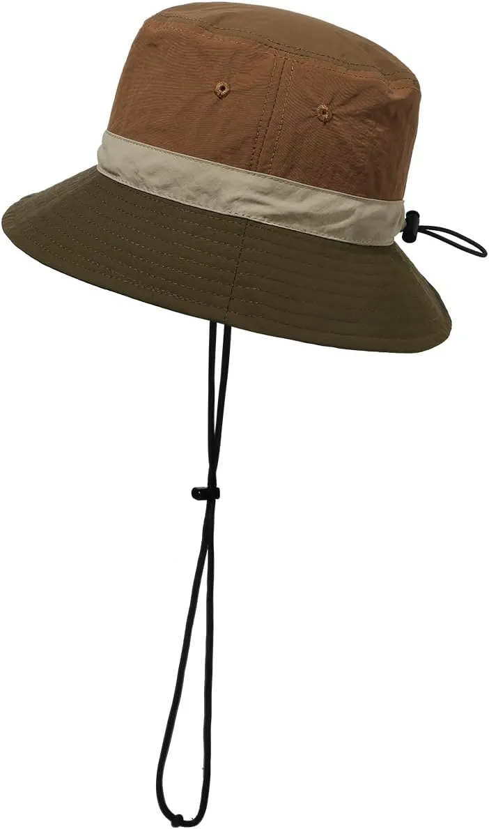 Clakllie Quick Dry Fishing Hat Waterproof Boonie Sun Hat with Strap Chin Lightweight Beach Safari Hat UPF 50  Jungle Bush Hat