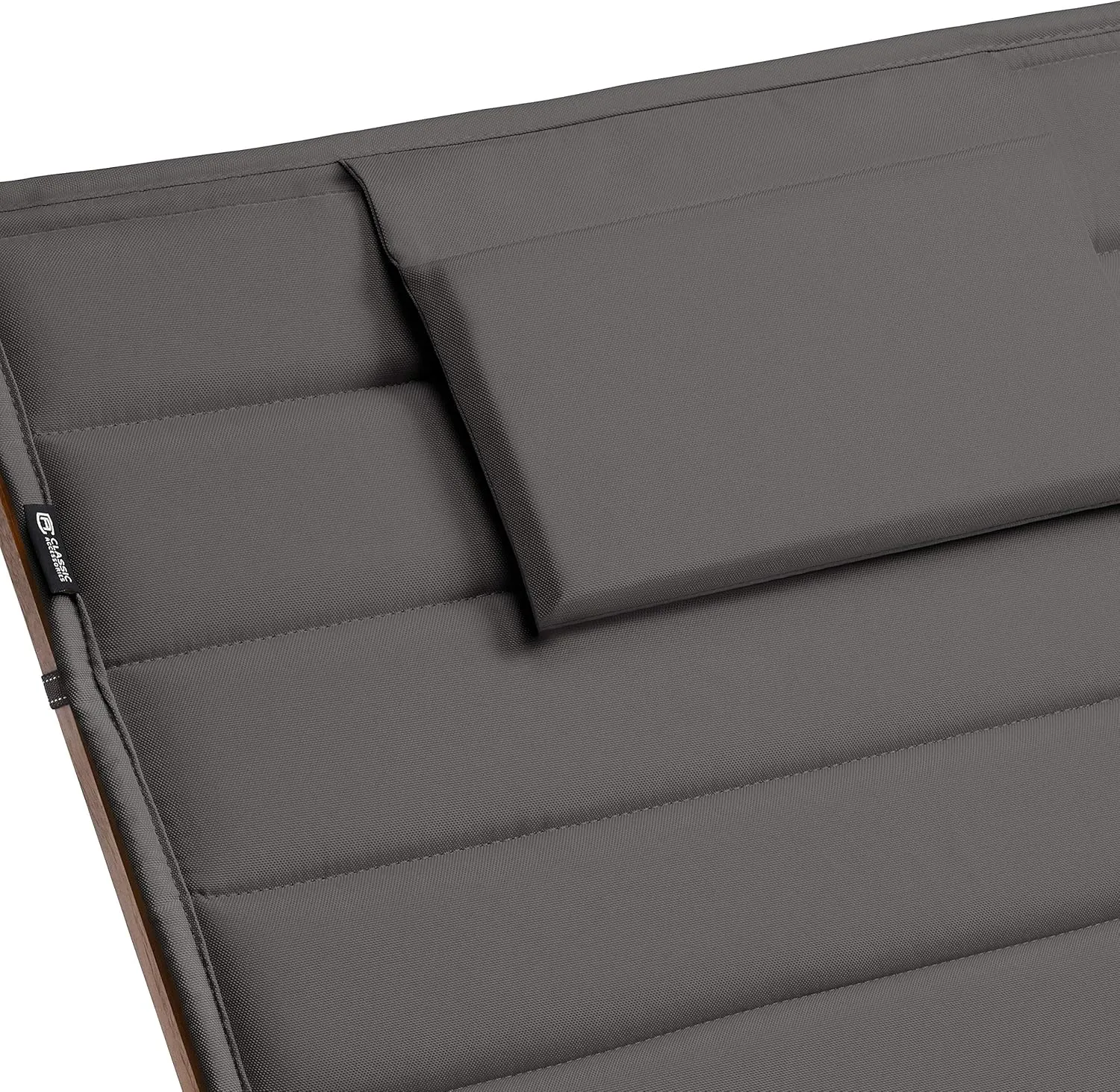 Classic Accessories Storigami Water-Resistant 80 x 26 Inch Chaise Lounge Cushion, Light Charcoal (Chair not included), Patio Cushion