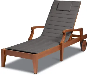 Classic Accessories Storigami Water-Resistant 80 x 26 Inch Chaise Lounge Cushion, Light Charcoal (Chair not included), Patio Cushion
