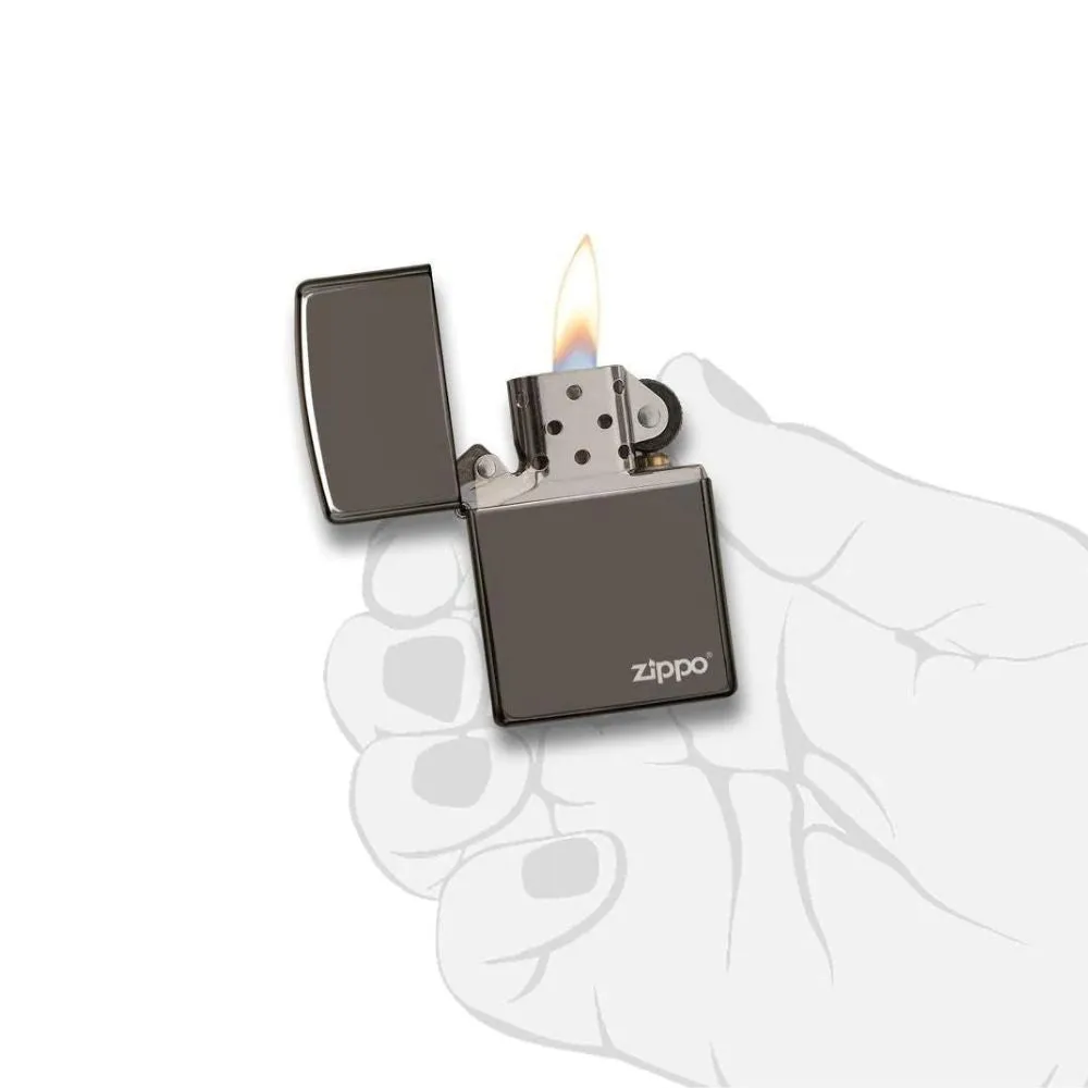 Classic Black Ice Zippo Logo Lighter