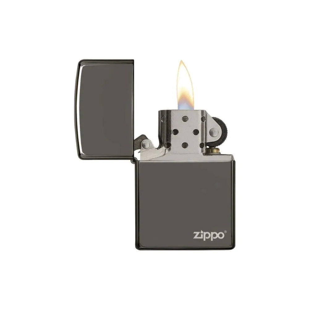 Classic Black Ice Zippo Logo Lighter