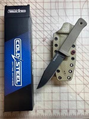 Cold Steel SRK Compact Tactical Knife | Custom FDE Carbon Fiber Sheath in Blood Red