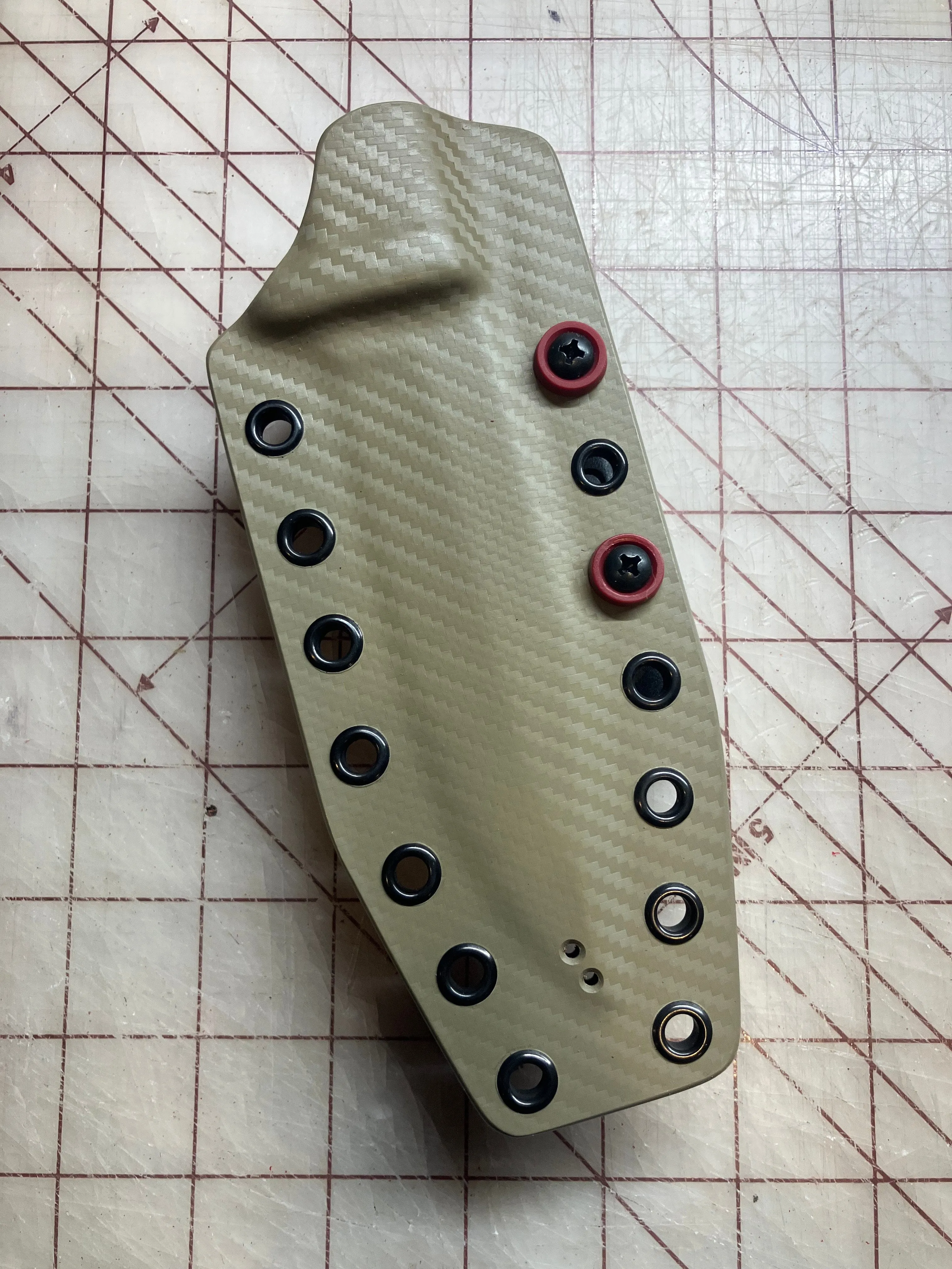 Cold Steel SRK Compact Tactical Knife | Custom FDE Carbon Fiber Sheath in Blood Red