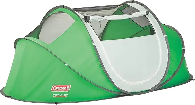 Coleman Pop-Up Camping Tent with Instant Setup, 2/4 Person Tent Sets Up in 10 Seconds with Pre-Assembled Poles, Adjustable Rainfly, & Taped Floor Seams