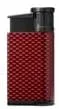 Colibri EVO Angled Single Jet Flame Butane Lighter, Windproof & Refillable, User-Friendly with Carbon Fiber Grip, Blue Fuel Window and Adjustable Flame - Sleek Design (Red Carbon Fiber)