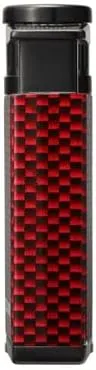 Colibri EVO Angled Single Jet Flame Butane Lighter, Windproof & Refillable, User-Friendly with Carbon Fiber Grip, Blue Fuel Window and Adjustable Flame - Sleek Design (Red Carbon Fiber)