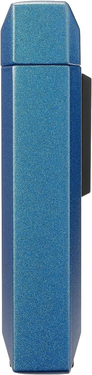 Colibri Stealth Triple Jet Flame Butane Lighter, Windproof & Refillable, Cigar Enthusiast's Choice with Blue Fuel Window and Adjustable Flame (Blue   Black)