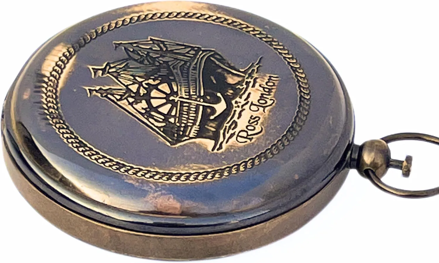 collectiblesBuy Nautical Ross London Brass Round Pocket Compass Marine Navigational Royal Device Gift Item