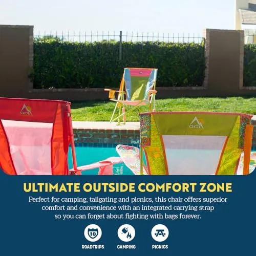 Comfort Pro Rocker Camping Chair|Portable Folding Rocking Chair w/ Armrests