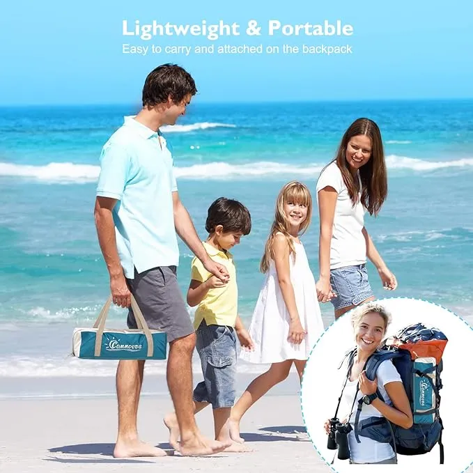 COMMOUDS Beach Tent Sun Shade for 3/4-5/6-7/8-10 Person, UPF 50  Beach Sun Shelter Canopy Tent, Lightweight, Easy Set Up and Carry