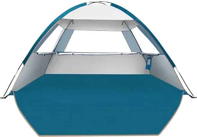 COMMOUDS Beach Tent Sun Shade for 3/4-5/6-7/8-10 Person, UPF 50  Beach Sun Shelter Canopy Tent, Lightweight, Easy Set Up and Carry