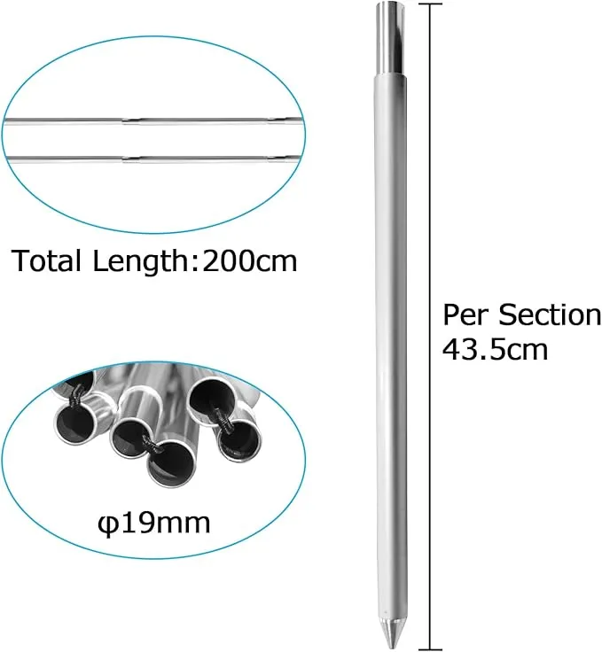 COMMOUDS Extra Replacement Pole for Beach Tent Sun Shelter