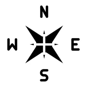 Compass Rose Glyph Icon
