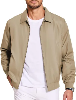 COOFANDY Men's Lightweight Jackets Casual Bomber Windbreaker Zip Up Collared Jacket Golf Windproof Coat