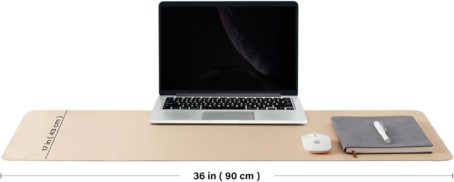 Cork Apricot Desk Mat - Dual-Sided Desk Pad for Office and Home - Desk Organization and Accessories - Ideal for Large Mouse Pad and Desk Mats on Top of Desks(36"x 17")