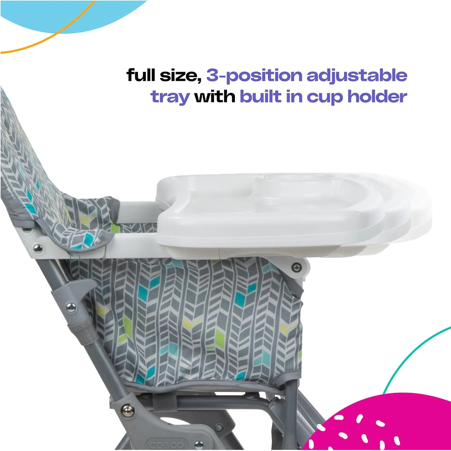Cosco Kids Simple Fold Highchair for Baby, Simple Foldable High Chair, Convenient, Lightweight, and Compact Design, Comet