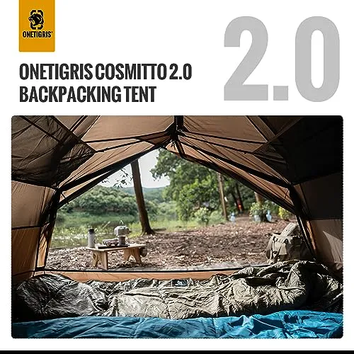 COSMITTO 2 Person Backpacking Tent Shelter,Free Standing Lightweight Waterproof 3 Season Camping Tent
