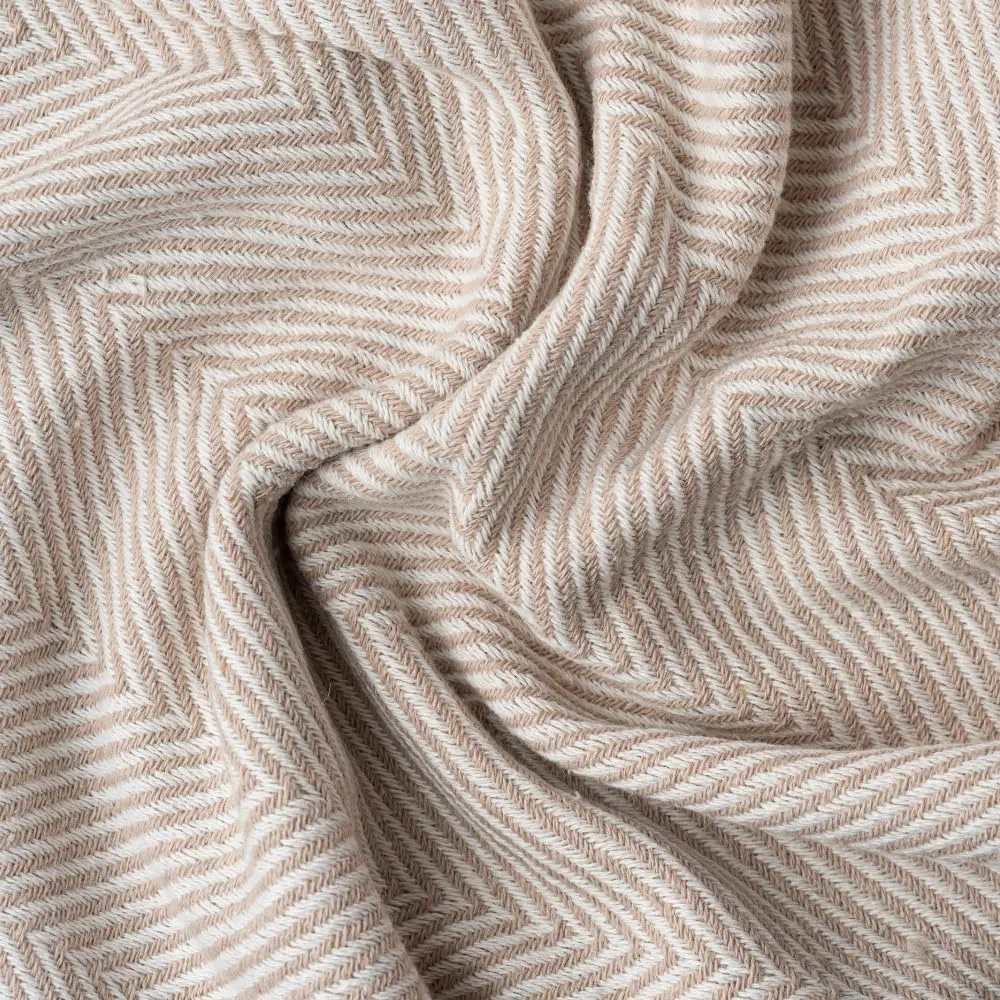 Cotton Chevron Bed Blanket Farmhouse Throw Blanket Lightweight Boho Decorative Blankets for Bed, Sofa, Chair, Couch, Twin Size, Ivory Whisper, 57x79