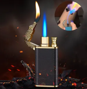 Creative Blue Flame Lighter Dolphin Dragon Tiger Double Fire Metal Winproof Lighter Inflatable Lighter Creative Blue Flame Lighter Dolphin Dragon Tiger Double Fire Metal Winproof Lighter Inflatable Lighter