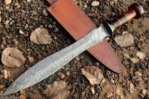 Custom Hand Made Damascus Steel Dolch Gladius Knife/Sword