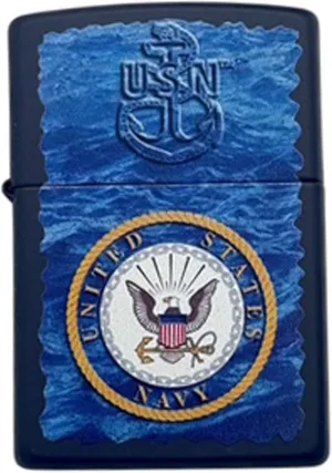 Custom Personalized Classic Zippo US Navy Windproof Lighter Engraving - Christmas, Halloween & Valentines Day Gift (Navy Blue)