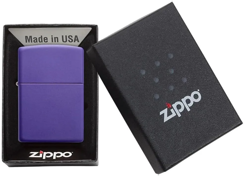 Custom Personalized Zippo Photo, Logo, Image and Engraving on The Back Windproof Lighter - Christmas, Halloween & Valentines Day Gift (Purple)