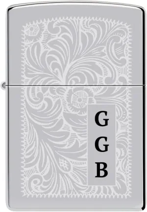 Custom Zippo Venetian High Polish Chrome Pocket Lighter