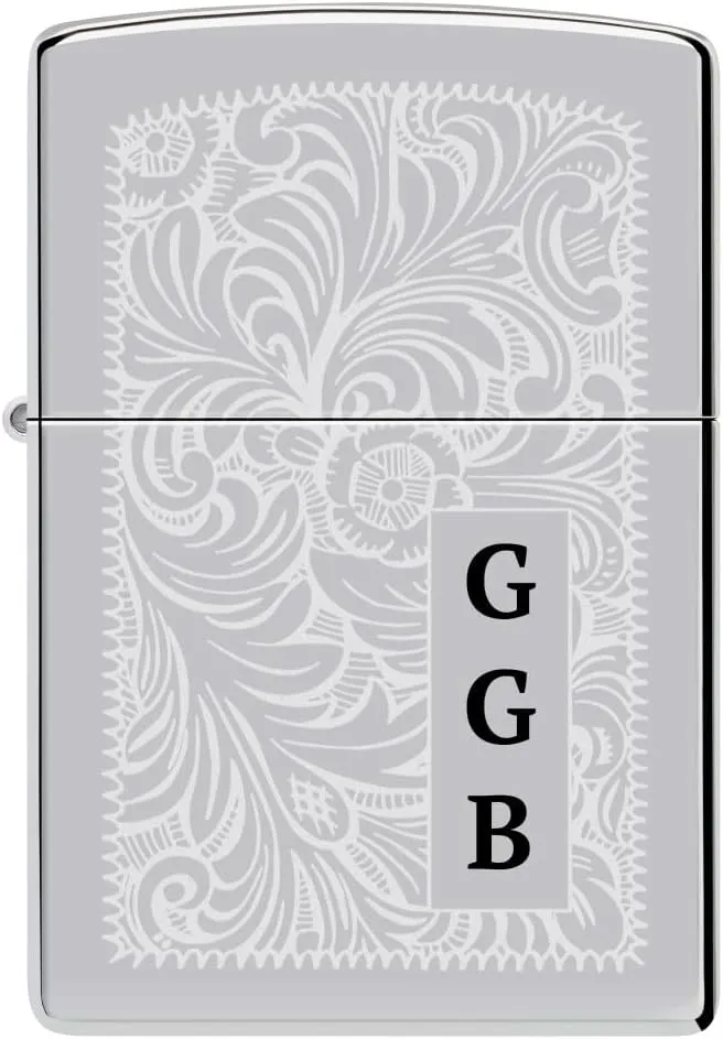 Custom Zippo Venetian High Polish Chrome Pocket Lighter