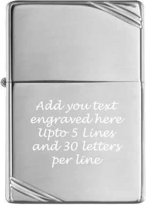 Custome Personalized Brass Vintage with SLASHES ZIPPO Windproof Lighter- Free Engraving (HP Chrome)