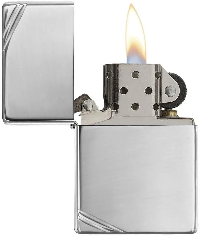 Custome Personalized Brass Vintage with SLASHES ZIPPO Windproof Lighter- Free Engraving (HP Chrome)