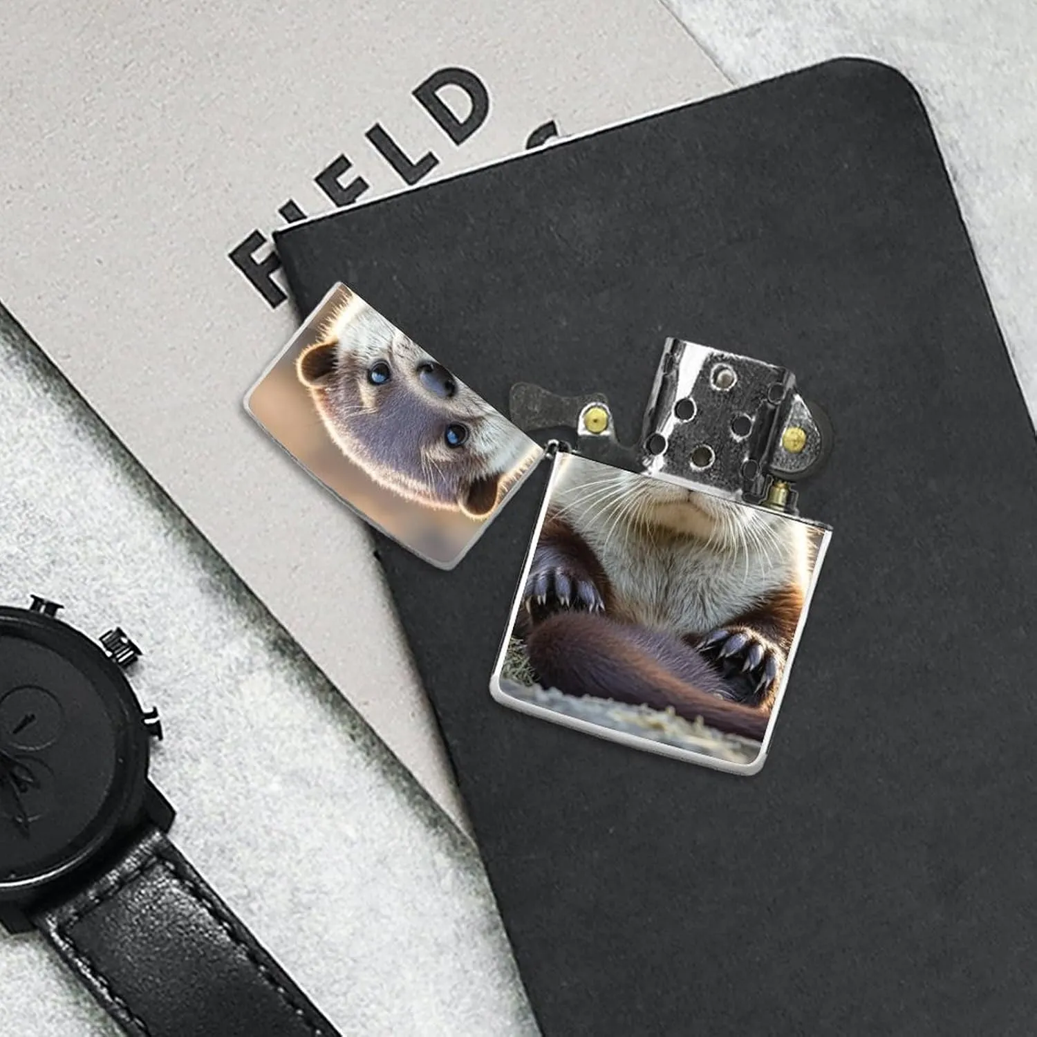 Cute Otter Lighter Case Waterproof Lighter Sleeve Lighters Protective Cover with Graffiti Design