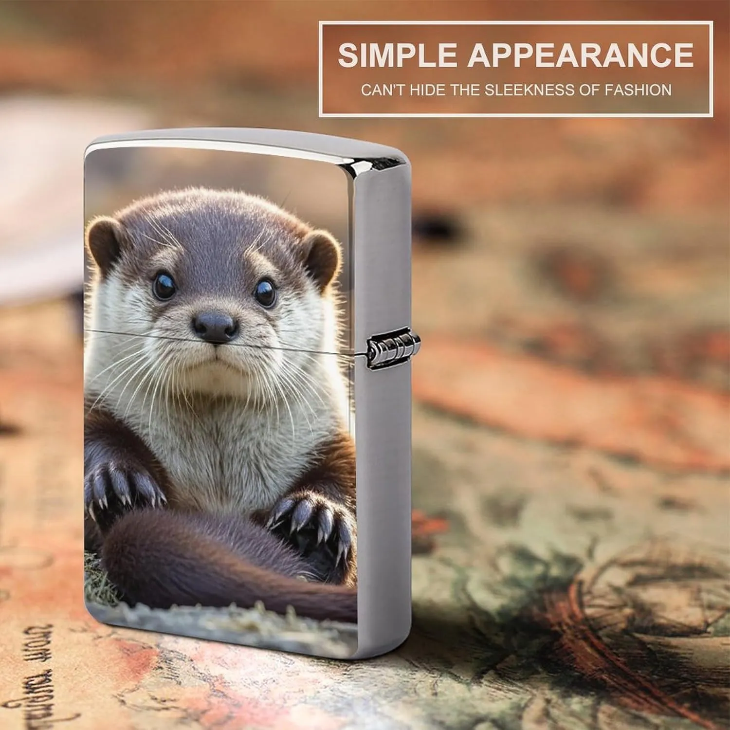 Cute Otter Lighter Case Waterproof Lighter Sleeve Lighters Protective Cover with Graffiti Design