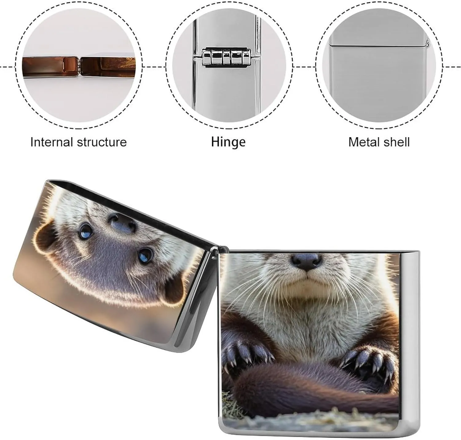 Cute Otter Lighter Case Waterproof Lighter Sleeve Lighters Protective Cover with Graffiti Design