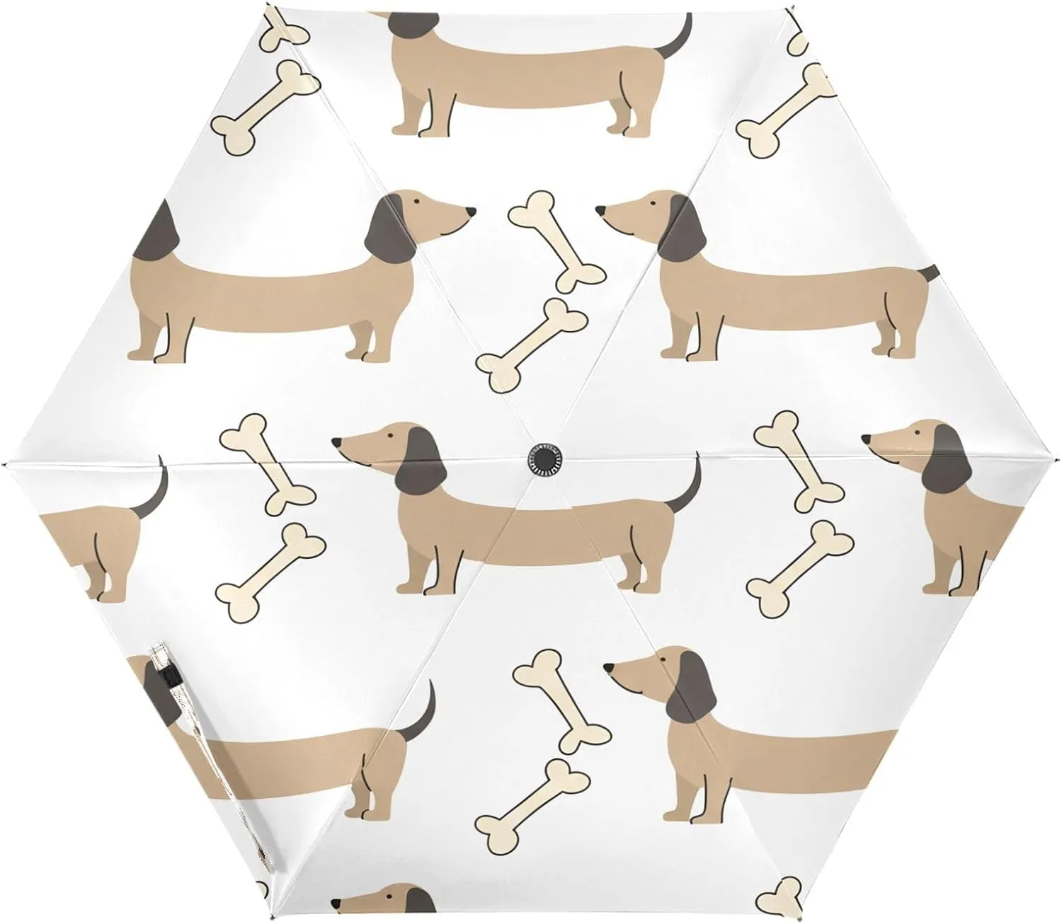 Dachshunds and Dog Bones Windproof Umbrella Auto Open Folding Umbrella, 6 Ribs Reverse Umbrella for Travel Golf Rain