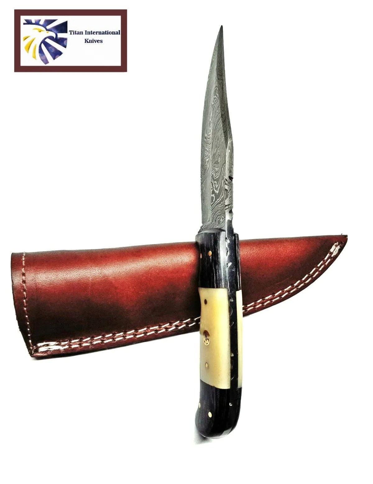 Damascus Steel Hunting Knife-Titan Int.