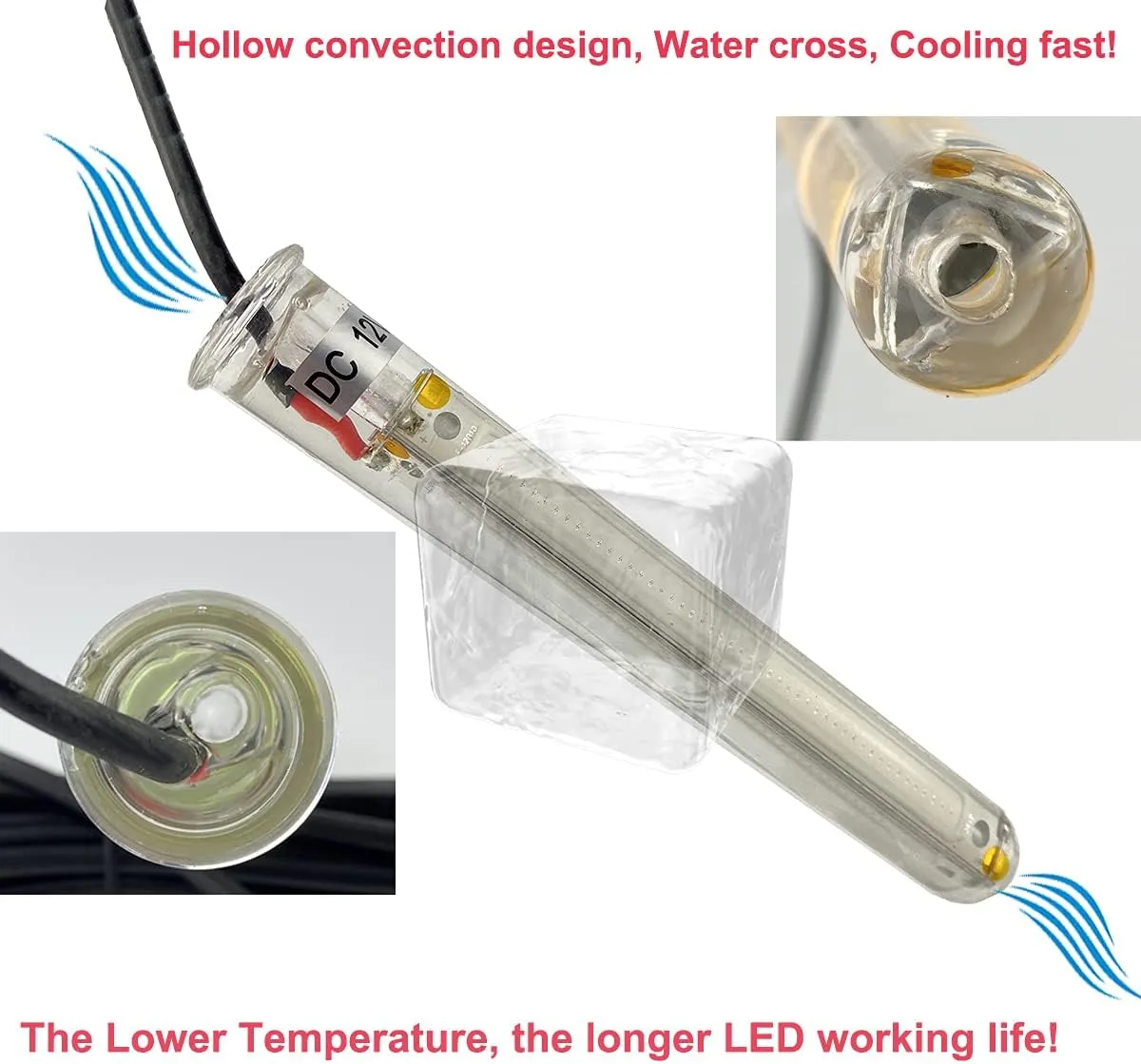 DC12V 30W/50W 3500/6000Lumens COB LED Underwater Fishing Light Innovative Compact Design Submersible Fish Finder Lamp with 5M Cable